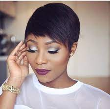 We love golden brown hues for the summer. Short Weavon Hairstyle Hair Ponytail Styles Hair Styles Short Hair Styles