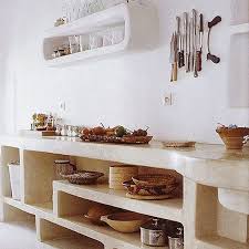 Home Studios On Instagram Tadelakt Style Sculpted Open Shelving Residentialinspiration Tadelakt Kit Rustic Kitchen Concrete Kitchen Funky Kitchen