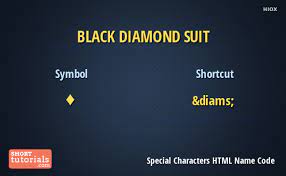 A pack occasionally used in germany uses green. Black Diamond Suit Html Name Code