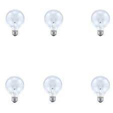 6pk Sylvania Soft Clear Round Globe Light Bulbs Bathroom Vanity Bulb 40 Watt G25