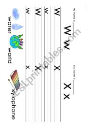 Letters and the alphabet worksheets for preschool and kindergarten. Writing Alphabet Wxyz Esl Worksheet By Aki0127