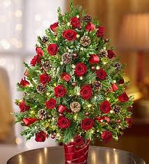 Christmas Holiday Flower Tree Luxury Make A Huge Impression This Holiday With Our Truly Orig Christmas Flower Arrangements Christmas Floral Christmas Flowers
