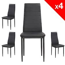 Quelle que soit la superficie de votre pièce, quel que soit le style de votre intérieur, vous pourrez acquérir un meuble design ou plus rustique sur matelpro.com, de plus, différents matériaux sont également disponibles. Apex Chaises Salle A Manger Lot De 4 Chaises Cuisine Salon Simili Cuir Pietement Metal Noir