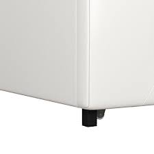 We've got you covered like a duvet. Dhp Dakota Upholstered Faux Leather Platform Bed With Storage Drawers Queen Size White Pricepulse