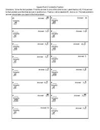 Before you learn how to multiply radicals and how to multiply square roots, you need to make sure that you are familiar with the following vocabulary terms Simplifying Square Roots Practice By Hipke S High School Math Activities