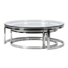 Set the coffee table and side table in front and beside your sofa to display décor and keep books, tv remotes, and a reading lamp. Kent Round Glass Coffee Table Set Of 2 Interior Kollection Home Decor