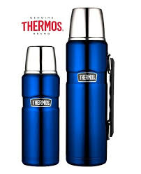 Pronunciation of thermos flask and its etymology. Thermos Stainless King Flask Vacuum Insulated 470ml 1 2l Metallic Blue For Sale