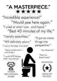 Immediately stick the words to the canvas. Funny Bathroom Reviews Poster By Atomic Chinook Displate