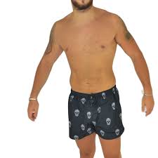 Costumi da bagno alla moda, colorati e dal sapore di vacanza! Costumi Da Bagno Uomo Leisure Travel Short Pantaloncini Surf Pantaloncino Colore Nero Fantasia Teschio Moda Giovanile Uomo Costumi Made In Italy Malushoes