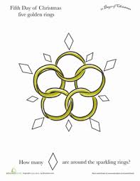 This is for the black and white line art digi stamp only. Five Golden Rings Worksheet Education Com