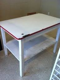 Enamel Top Table Shabby Furniture Vintage Kitchen Red And White Kitchen