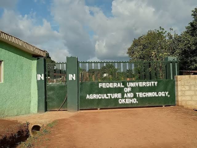 The main entrance gate of FUNATO, Oyo State, AI generated
