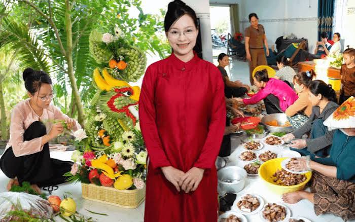 Út về vườn đi lấy chồng khiến triệu người "ăn cưới online" rưng rưng vì tự tay kết rồng phượng, dựng cổng cưới, tự chuẩn bị mâm quả.