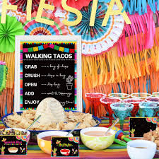 Woven baskets are perfect to hold outdoor blankets for seating and to use as planters to give your outdoor oasis more of a tropical vibe. Buy Taco Bar Decoration Kit Mexican Fiesta Party Decorations Taco Bar Banner Sign Tent Garland For Cinco De Mayo Fiesta Mexican Theme Party Bachelorette Bridal Shower Wedding Birthday Taco Party Supplies Online