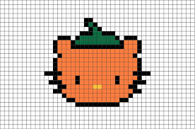 Hello Kitty Pumpkin Pixel Art Hello Kitty Pumpkin Pixel Art Graph Paper Art
