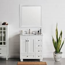 Marina 30 bathroom vanity, driftwood finish by ari kitchen & bath (18) $865. Eviva Acclaim 30 Inch White Transitional Bathroom Vanity With White Carrara Marble Countertop And Undermount Porcelain Sink Overstock 10222388