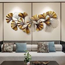 Metal Decoration Wall Decor Iron Pendant Wall Decoration Living Room Decoration Creative Wall Hanging Ginkgo In 2020 Metal Wall Art Decor Creative Walls Metal Wall Art