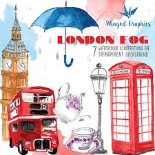 London Fog England London Watercolor Handpainted Clipart 8 Etsy Digital Watercolor Clip Art Watercolor Illustration