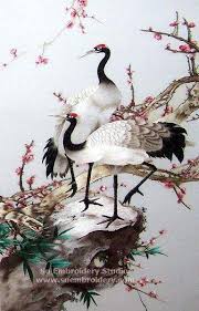 Pin By Su Embroidery Studio On Silk Embroidery Wild Life Japanese Art Japanese Embroidery Chinese Art