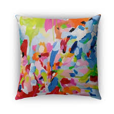 The deny outdoor throw pillow, available in four sizes, is crafted from 100% woven polyester and features vibrant designs on the front and back. Kavka Designs Blue Pink Orange Red Grey Brown Green Boom Boom Boom Outdoor Pillow With Insert Overstock 16960804