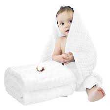 Amazon Com Muslin Baby Towel Super Soft Cotton Baby Bath Towel 6 Layers Infant Towel Newborn Towel Blanket Suitable For Baby S Delicate Skin 40 X 40inches White Baby