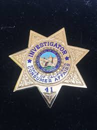 Investigator Consumer Affairs State Of California Entenmann Rovin Fire Badge Badge Law Enforcement