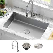 The beautiful brushed silver finish is easy to clean and maintain. Undermount Kitchen Sinks At Lowes Com