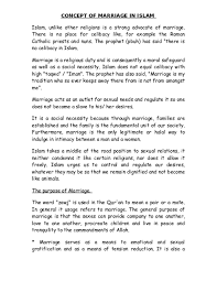 Marriage in islam means laying the foundation of a fabric from which emerges a benevolent and it is evident from this tradition that islamic marriage is based upon the betterment of the society and it should be borne in mind that islam does not allow a guardian to force his ward to accept his choice. Doc Concept Of Marriage In Islam Rabiu Gwalabe Academia Edu