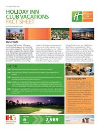 Holiday inn club vacations is one of the best vacation clubs to join for families and couples alike. Holiday Inn Club Vacations Fact Sheet 1 Mb