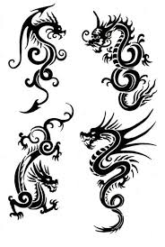 Tribal Chinese Dragon Tattoos Would Make Lovely Patterns On Pillows Clothing Etc Actually Did A Dress With A Design Quite Like This Projet Tattoo Tatou