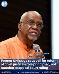 Former United Nations judge Patrick Robinson says his call to reform the  office of chief justice is principled and was not a reaction to last  month's Court of Appeal ruling overturning a