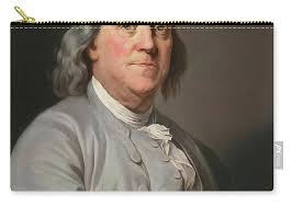 Portrait Of Benjamin Franklin Zip Pouch by Joseph Siffred Duplessis