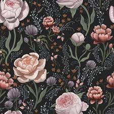 This wallpaper is perfect for many purposes including for desktop background, for walls and for photoshop. Anewall Rose Le Soir Dark Floral Removable Wallpaper Kathy Kuo Home
