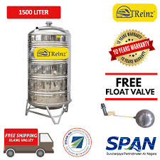 Begitupun dengan jenis tangki air, ada jenis tangki air solar, tangki air stainless, fiber, panel, excel. 1500 Liter Treinz Stainless Steel Water Tank Tangki Air With Stand Round Bottom Shopee Malaysia