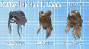 This guide will reveal all the codes for the roblox spray paint codes for 2020. Roblox Rhs Hair Id Codes Youtube