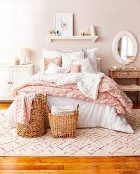 Plush pink bed sets look fresher when layered with white sheets and pure white pillows. Homegoods Unique Home Decor And Affordable Home Furnishings White Bedroom Decor Pink Bedroom Design Pink Bedroom Decor