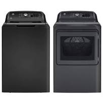 GE 4.5 cu. ft. Top Load Washer and 7.4 cu. ft. Front Load Dryer Set in  Diamond Gray
