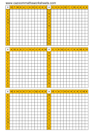 Number Resources Math Worksheets Multiplication Grid