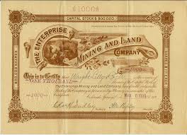 The Enterprise Mining And Land Company 1900 Issued March 6 1900 Uncancelled Near Fine Condition Mining P Enterprise Gold Mining Cripple Creek