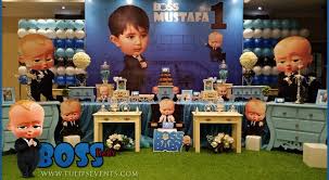 Birthday Gifts For Kid Boy In Pakistan Boss Baby Party Decor Ideas By Tulips Events In Pakistan Baby Party Themes Baby Birthday Themes Baby Party