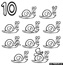 Free printable snail coloring pages. Ten Snails Coloring Page Free Ten Snails Online Coloring