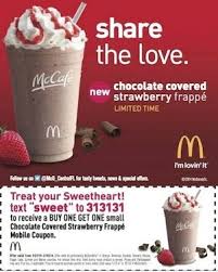 Mcdonald S Buy One Get One Free Chocolate Covered Strawberry Frappe Addictedtosaving Com Chocolate Covered Strawberries Frappe Mcdonalds Coupons