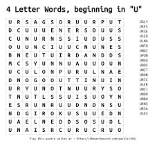 Microsoft word is the most commonly used word processor for personal and professional use. Download Word Search On 4 Letter Words Beginning In U