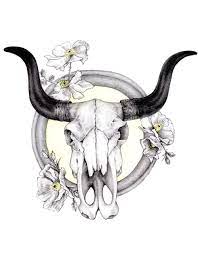 Maybe you would like to learn more about one of these? Long Horn Bull Skull With Prickly Poppies Print Jacquelyn Levan