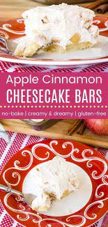 No Bake Apple Cheesecake Bars Gluten Free Cheesecake Bar Recipes Apple Recipes Baked Apple Cheesecake
