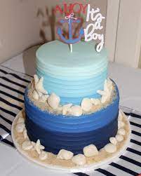 Ahoy It S A Boy Nautical Baby Shower Cake Nautical Baby Shower Cake Baby Shower Cakes For Boys Shower Cakes