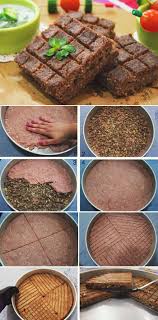 Kibbeh Pie With Minced Meat Stuffing Kibbeh Bil Saniyeh Syrian Food Lebanon Food Armenian Recipes