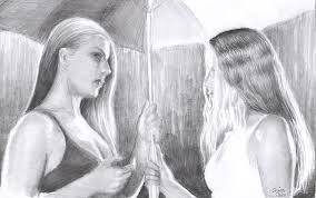 Learn how to draw with pencil with these step by step tutorials. Ploaia Doua Fete Sub O Umbrela Desen In Creion Two Gir Flickr