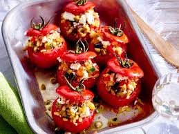 Gefullte Tomaten Mit Ebly Und Feta Rezept Lecker Rezepte Mit Feta Rezepte Familienessen