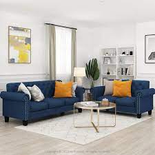 Charlton Home Geertruidenberg 76 38 Ad Paid Sponsored Geertruidenberg Charl Blue Sofas Living Room Blue Living Room Decor Blue And Yellow Living Room